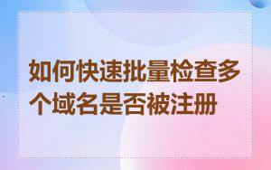 如何快速批量检查多个域名是否被注册