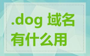 .dog 域名有什么用