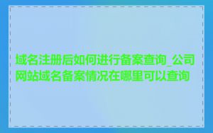 域名注册后如何进行备案查询_公司网站域名备案情况在哪里可以查询