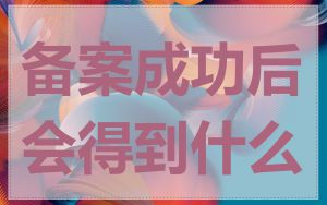 备案成功后会得到什么