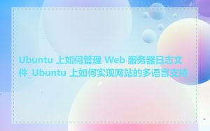 Ubuntu 上如何管理 Web 服务器日志文件_Ubuntu 上如何实现网站的多语言支持