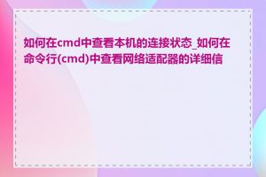如何在cmd中查看本机的连接状态_如何在命令行(cmd)中查看网络适配器的详细信息
