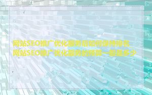 网站SEO推广优化服务后如何保持排名_网站SEO推广优化服务的预算一般是多少