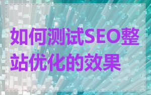 如何测试SEO整站优化的效果