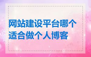 网站建设平台哪个适合做个人博客