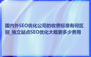国内外SEO优化公司的收费标准有何区别_独立站点SEO优化大概要多少费用