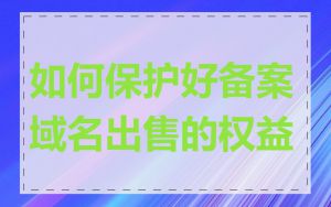 如何保护好备案域名出售的权益