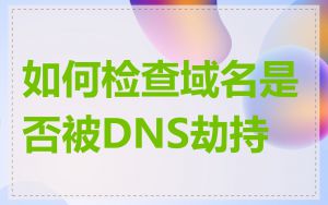 如何检查域名是否被DNS劫持