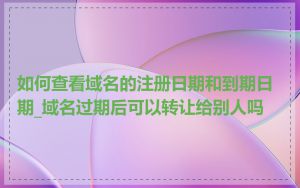如何查看域名的注册日期和到期日期_域名过期后可以转让给别人吗