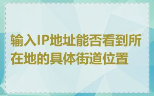 输入IP地址能否看到所在地的具体街道位置