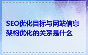 SEO优化目标与网站信息架构优化的关系是什么