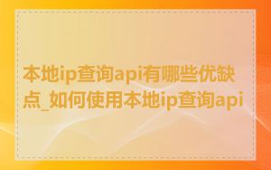 本地ip查询api有哪些优缺点_如何使用本地ip查询api