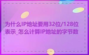 为什么IP地址要用32位/128位表示_怎么计算IP地址的字节数