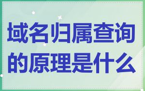 域名归属查询的原理是什么