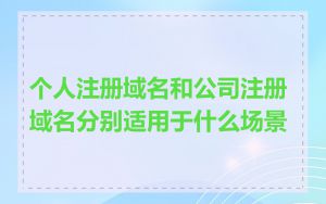 个人注册域名和公司注册域名分别适用于什么场景