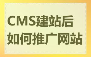 CMS建站后如何推广网站