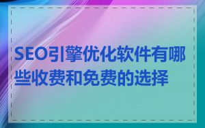SEO引擎优化软件有哪些收费和免费的选择
