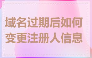 域名过期后如何变更注册人信息