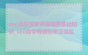 seo自学需要掌握哪些基础知识_seo自学有哪些常见误区
