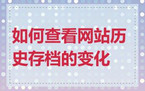 如何查看网站历史存档的变化