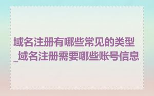 域名注册有哪些常见的类型_域名注册需要哪些账号信息