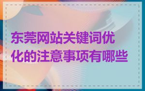 东莞网站关键词优化的注意事项有哪些