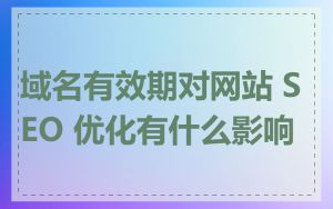 域名有效期对网站 SEO 优化有什么影响