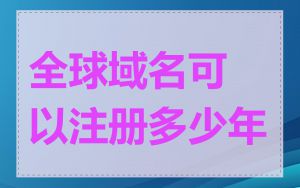 全球域名可以注册多少年