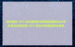 如何通过 SEO 优化提高外贸网站的国际化水平_外贸企业如何在 SEO 优化中实现差异化竞争