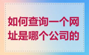 如何查询一个网址是哪个公司的