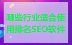 哪些行业适合使用排名SEO软件