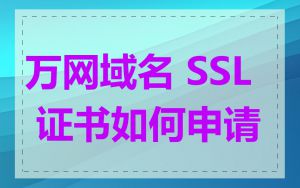 万网域名 SSL 证书如何申请