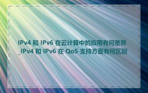 IPv4 和 IPv6 在云计算中的应用有何差异_IPv4 和 IPv6 在 QoS 支持方面有何区别