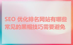 SEO 优化排名网站有哪些常见的黑帽技巧需要避免
