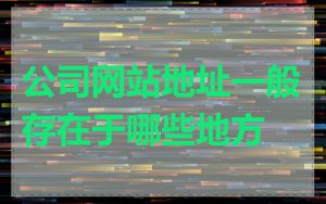 公司网站地址一般存在于哪些地方