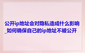 公开ip地址会对隐私造成什么影响_如何确保自己的ip地址不被公开