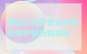 网站反向IP查询的隐私保护措施有哪些