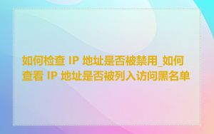 如何检查 IP 地址是否被禁用_如何查看 IP 地址是否被列入访问黑名单