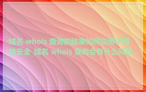 域名 whois 查询的结果如何应用于网络安全_域名 whois 查询会有什么风险