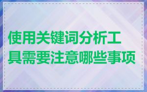 使用关键词分析工具需要注意哪些事项