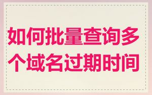 如何批量查询多个域名过期时间
