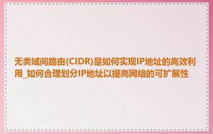 无类域间路由(CIDR)是如何实现IP地址的高效利用_如何合理划分IP地址以提高网络的可扩展性