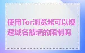 使用Tor浏览器可以规避域名被墙的限制吗