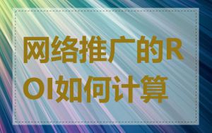 网络推广的ROI如何计算