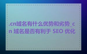 .cn域名有什么优势和劣势_cn 域名是否有利于 SEO 优化
