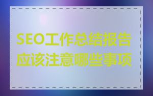SEO工作总结报告应该注意哪些事项