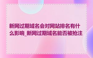 新网过期域名会对网站排名有什么影响_新网过期域名能否被抢注