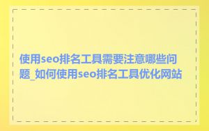使用seo排名工具需要注意哪些问题_如何使用seo排名工具优化网站