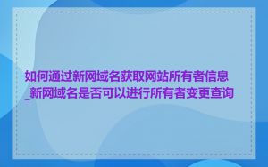 如何通过新网域名获取网站所有者信息_新网域名是否可以进行所有者变更查询