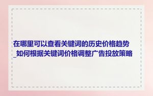 在哪里可以查看关键词的历史价格趋势_如何根据关键词价格调整广告投放策略